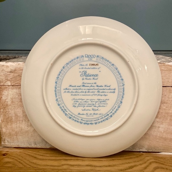 Vintage Sandra Kuck Collectors Plate -
"Patience" - Hearts & Flowers - Picture 2 of 3